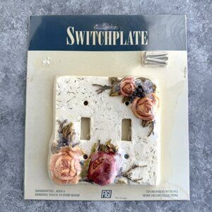 FIGI Double Light Switch Plate Cover Bountiful Bouquet Cottagecore Country NEW